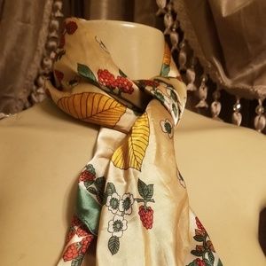 Red Raspberry vine Scarf/ Berry Berry& Mo Berries